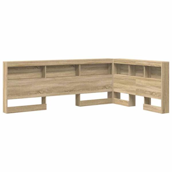 Stauraum-Kopfteil mit Regal Sonoma Eiche 120 cm Holzwerkstoff