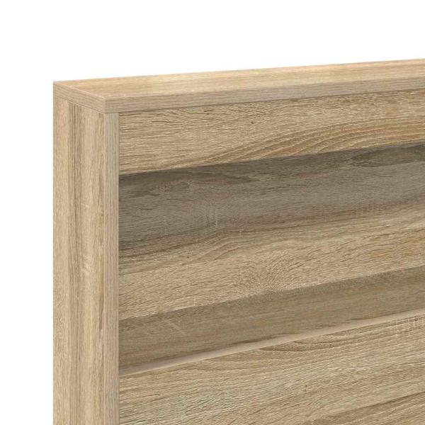 Stauraum-Kopfteil mit Regal Sonoma Eiche 120 cm Holzwerkstoff