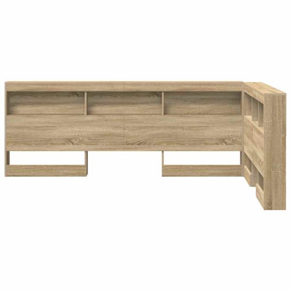 Stauraum-Kopfteil mit Regal Sonoma Eiche 120 cm Holzwerkstoff