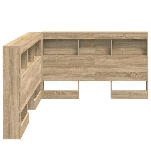 Stauraum-Kopfteil mit Regal Sonoma Eiche 120 cm Holzwerkstoff