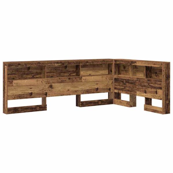 Stauraum-Kopfteil mit Regal mit Kopfteil mit Speicher Altholz 120 cm Holzwerkstoff