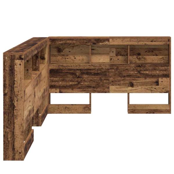 Stauraum-Kopfteil mit Regal mit Kopfteil mit Speicher Altholz 120 cm Holzwerkstoff