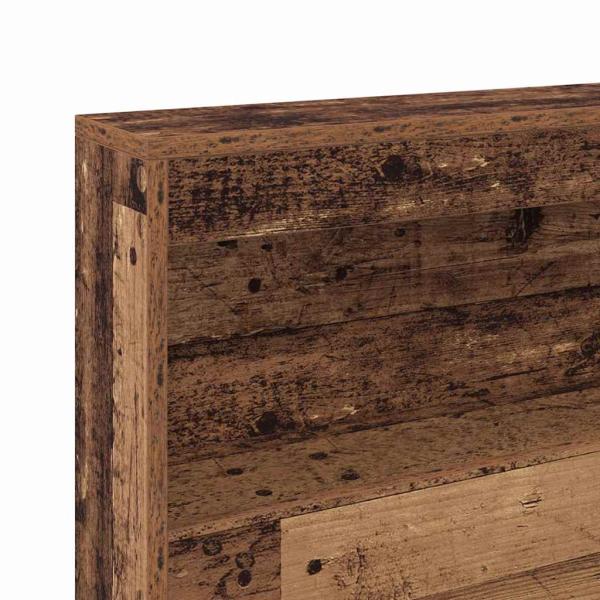 Stauraum-Kopfteil mit Regal mit Kopfteil mit Speicher Altholz 120 cm Holzwerkstoff