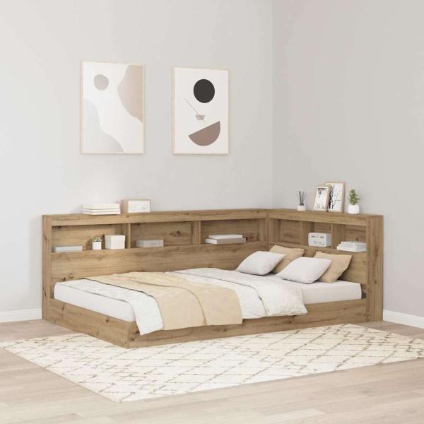 ARDEBO.de - Stauraum-Kopfteil Eiche handwerklich 120 cm Holzwerkstoff