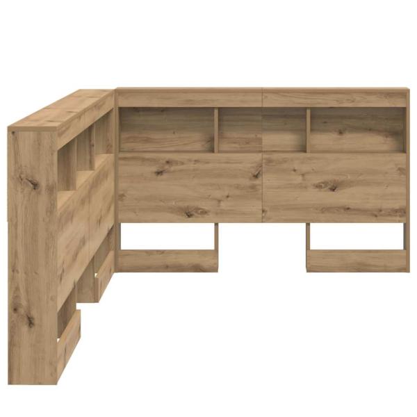 Stauraum-Kopfteil Eiche handwerklich 120 cm Holzwerkstoff