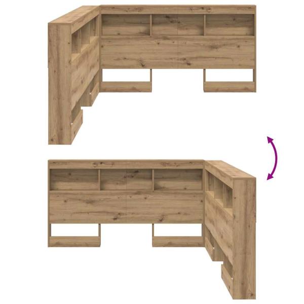Stauraum-Kopfteil Eiche handwerklich 140 cm Holzwerkstoff