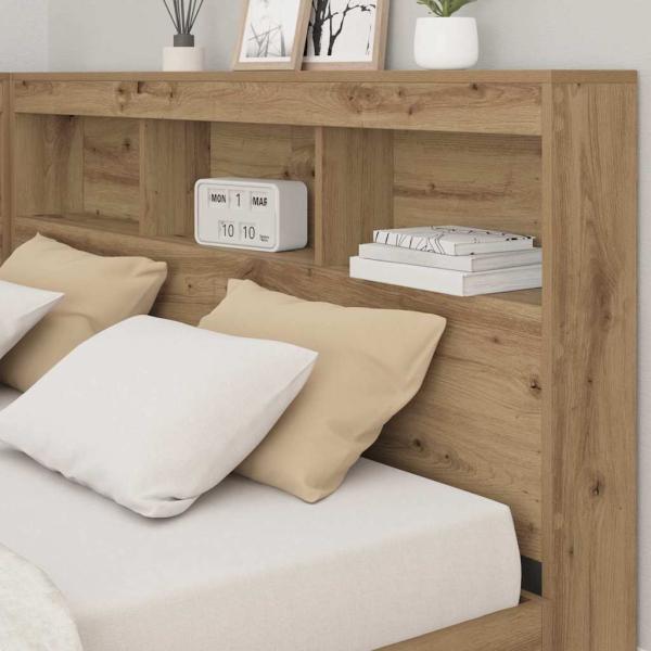 Stauraum-Kopfteil Eiche handwerklich 135 cm Holzwerkstoff