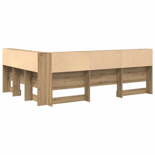 Stauraum-Kopfteil Eiche handwerklich 135 cm Holzwerkstoff