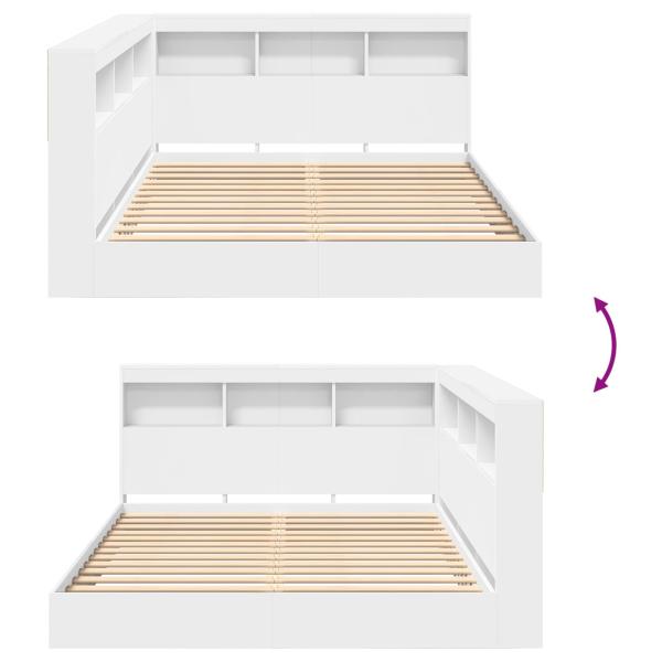 Bücherregal Bett 2 pcs Weiß 140 x 200 cm Holzwerkstoff