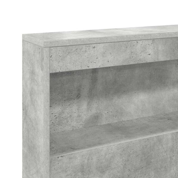 Bücherregal Bett 2 pcs Betongrau 140 x 200 cm Holzwerkstoff