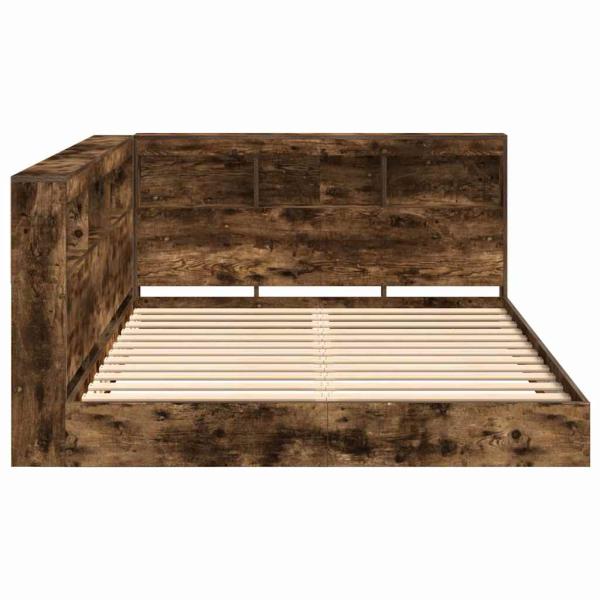 Bücherregal Bett 2 pcs Räuchereiche 140 x 200 cm Holzwerkstoff