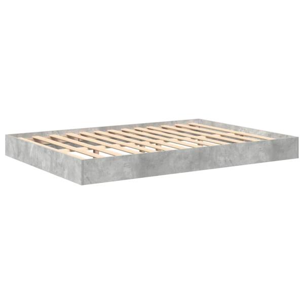 Bücherregal Bett mit Regal 2 pcs Betongrau 160 x 200 cm Melamin