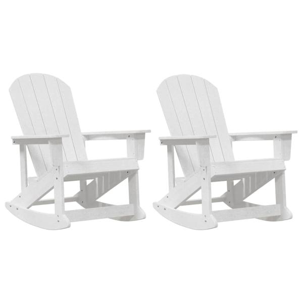 Adirondack Schaukelstühle 2 pcs Weiß 73.5 x 92 x 90 cm HDPE