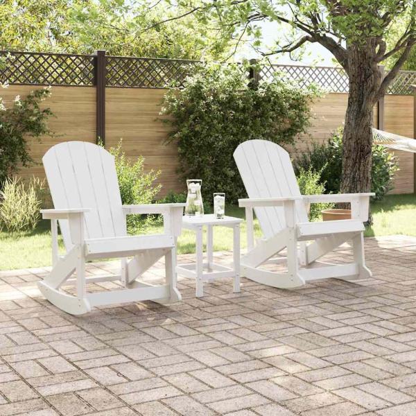 Adirondack Schaukelstühle 2 pcs Weiß 73.5 x 92 x 90 cm HDPE