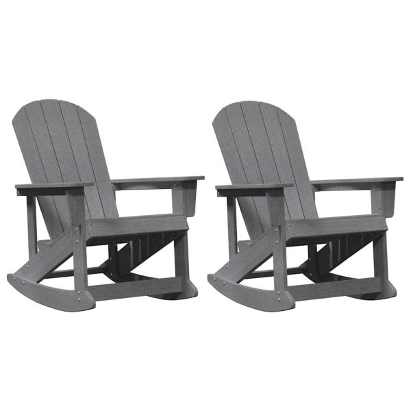 Adirondack Schaukelstühle 2 pcs Hellgrau 73.5 x 92 x 90 cm HDPE