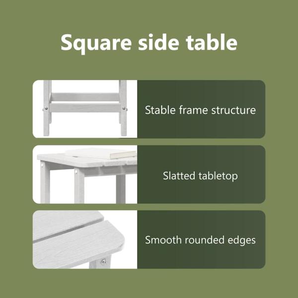 Garten Lounge Set 3 pcs Weiß Standard 38 x 38 x 46 cm HDPE