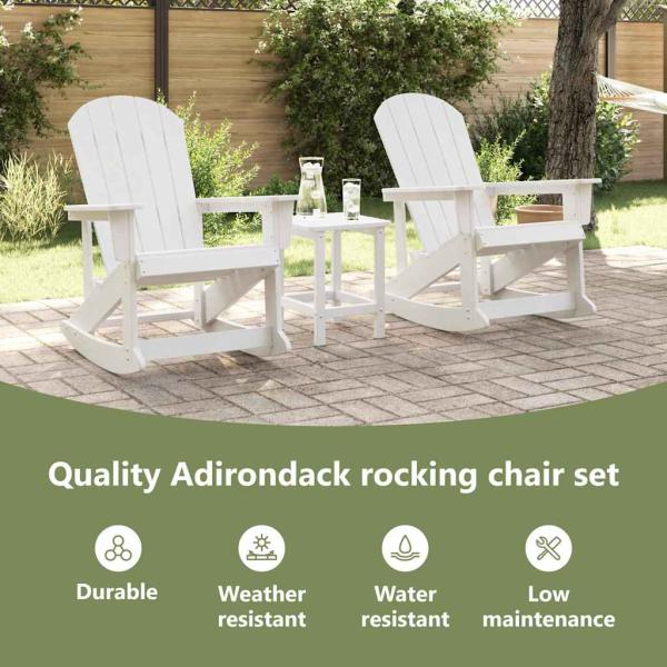 Garten Lounge Set 3 pcs Weiß Standard 38 x 38 x 46 cm HDPE