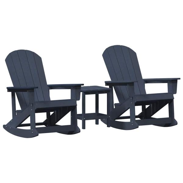 Garten-Lounge-Set 3 Stk. Marineblau HDPE