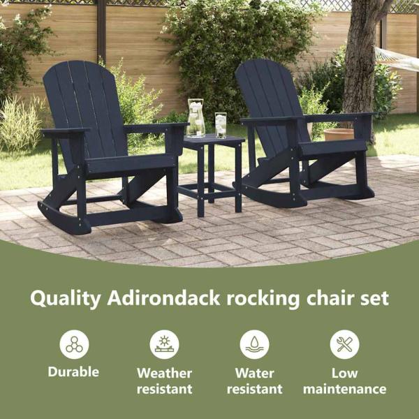 Garten Lounge Set 3 pcs Marineblau Standard 38 x 38 x 46 cm