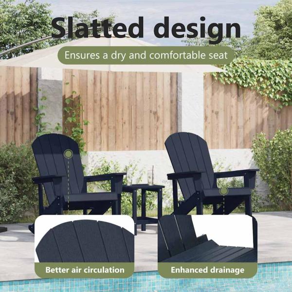 Garten Lounge Set 3 pcs Marineblau Standard 38 x 38 x 46 cm