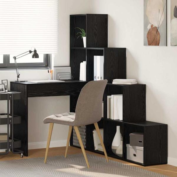 Eck-Schreibtisch Schwarz Eichen-Optik 101,5 x 149,5 x 149,5 cm