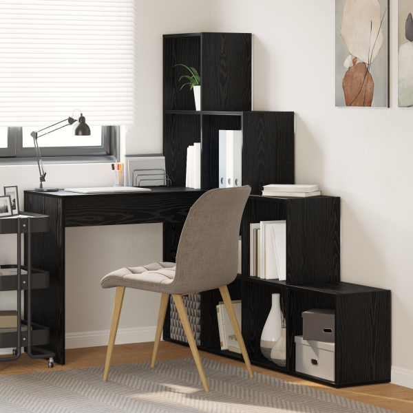 Eck-Schreibtisch Schwarz Eichen-Optik 101,5 x 149,5 x 149,5 cm
