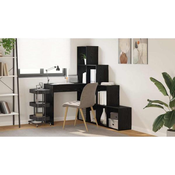 Eck-Schreibtisch Schwarz Eichen-Optik 101,5 x 149,5 x 149,5 cm
