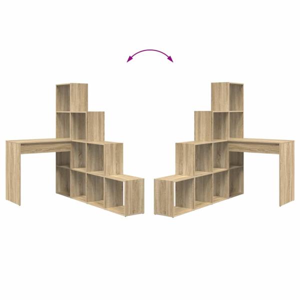 Eckschreibtisch mit Regal Sonoma Eiche 101,5 x 149,5 x 149,5 cm