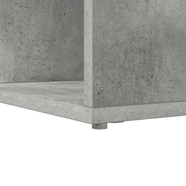 Eckschreibtisch mit Regal mit Speicher Betongrau 101,5 x 149,5 x 149,5 cm