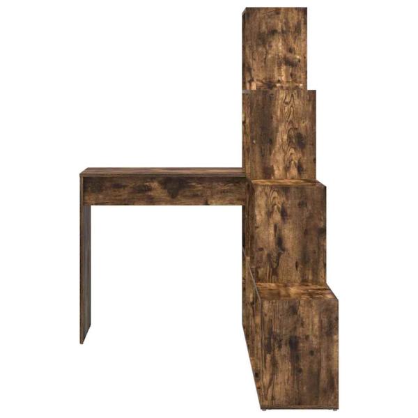 Eckschreibtisch mit Regal Räuchereiche 101,5 x 149,5 x 149,5 cm