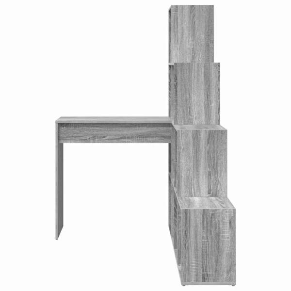 Eckschreibtisch mit Regal Grau Sonoma 101,5 x 149,5 x 149,5 cm