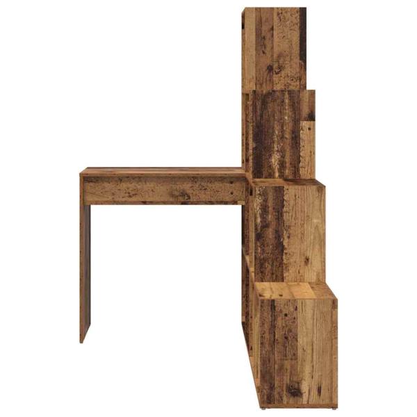 Eckschreibtisch mit Regal mit Speicher Altholz 101,5 x 149,5 x 149,5 cm