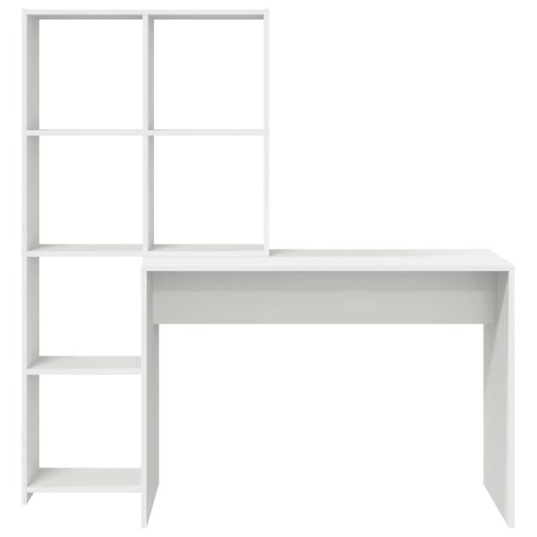 Schreibtisch mit Regal Weiß 138.5 x 55 x 143 cm Holzwerkstoff