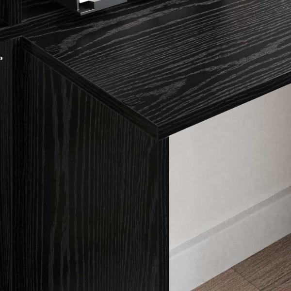 Schreibtisch mit Regal Schwarz Eichen-Optik 138,5 x 55 x 143 cm