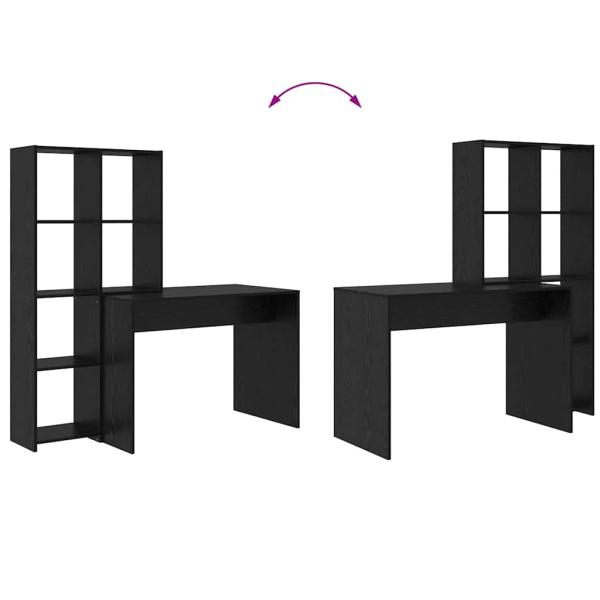 Schreibtisch Schwarze Eiche 138.5 x 55 x 143 cm Holzwerkstoff