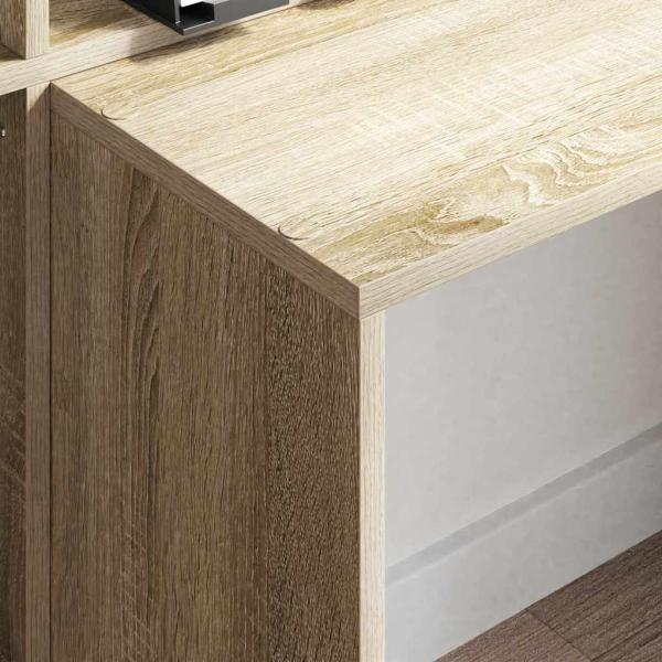 Schreibtisch Sonoma-Eiche 138,5 x 55 x 143 cm Holzwerkstoff