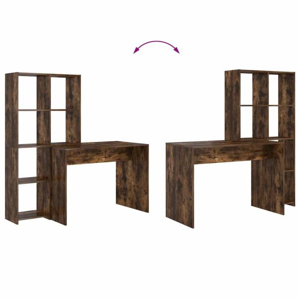 Schreibtisch Räuchereiche 138.5 x 55 x 143 cm Holzwerkstoff
