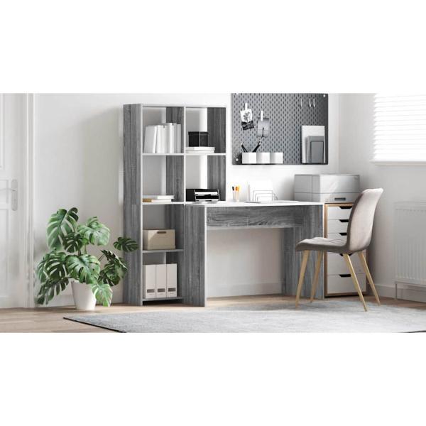 Schreibtisch Graues Sonoma 138,5 x 55 x 143 cm Holzwerkstoff