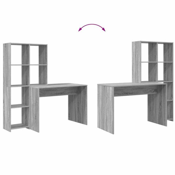 Schreibtisch Grau Sonoma 138.5 x 55 x 143 cm Holzwerkstoff