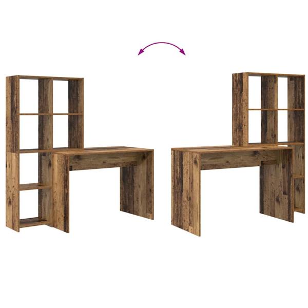 Schreibtisch Altholz 138.5 x 55 x 143 cm Holzwerkstoff