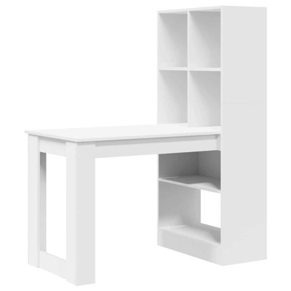 Schreibtisch Weiß 122 x 67 x 145 cm Wuchsplatte und Spanplatte