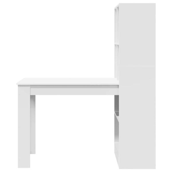 Schreibtisch Weiß 122 x 67 x 145 cm Wuchsplatte und Spanplatte