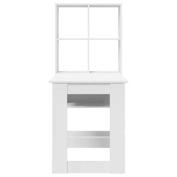 Schreibtisch Weiß 122 x 67 x 145 cm Wuchsplatte und Spanplatte