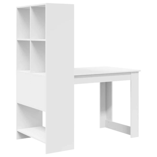 Schreibtisch Weiß 122 x 67 x 145 cm Wuchsplatte und Spanplatte