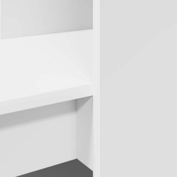 Schreibtisch Weiß 122 x 67 x 145 cm Wuchsplatte und Spanplatte
