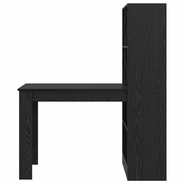 Schreibtisch mit Regal mit Speicher Schwarze Eiche 122 x 67 x 145 cm