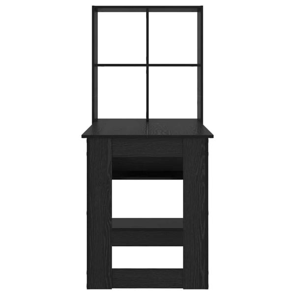 Schreibtisch mit Regal Schwarz Eichen-Optik 122 x 67 x 145 cm