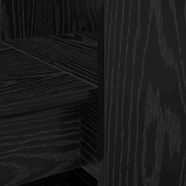 Schreibtisch mit Regal mit Speicher Schwarze Eiche 122 x 67 x 145 cm