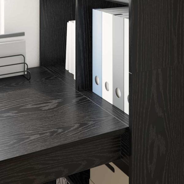 Schreibtisch mit Regal Schwarz Eichen-Optik 122 x 67 x 145 cm