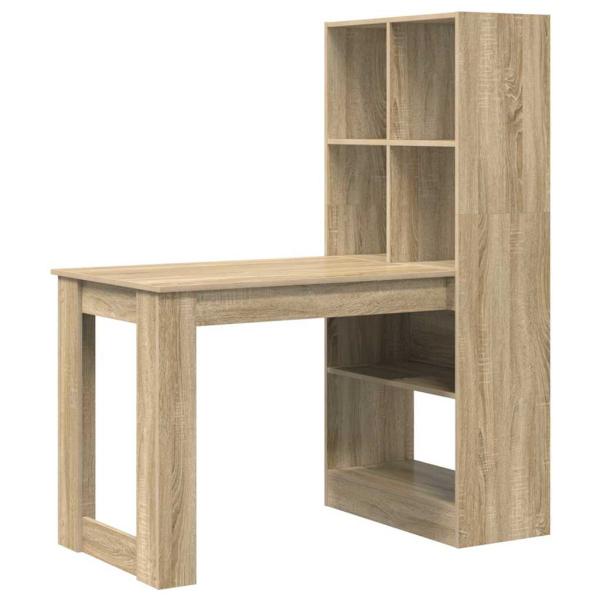 Schreibtisch mit Regal mit Speicher Sonoma Eiche 122 x 67 x 145 cm